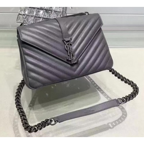 YSL Klasszikus Monogramme Flap Bag Borjúbőr Y22369 Szürke