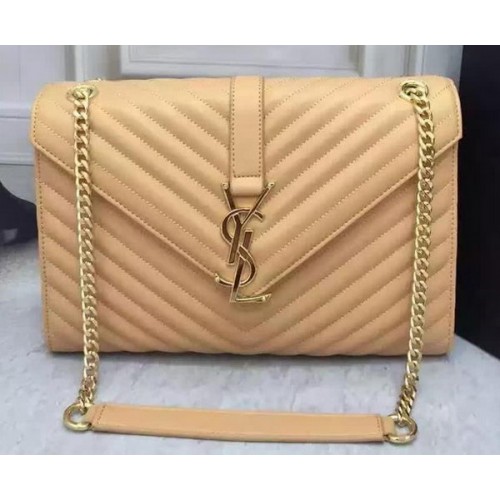 YSL Klasszikus Monogramme Zsebtáska Borjúbőrből Y26588 Barackszínű