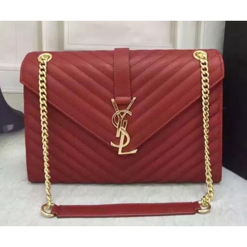YSL Klasszikus Monogramme Flip Táska Borjúbőr Y26588 Burgundia