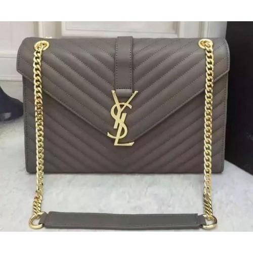 YSL Klasszikus Monogramme Flap Bag Borjúbőr Y26588 Szürke