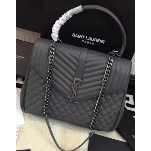 YSL Klasszikus Monogramme Flap Bag Borjúbőr Y26802 Szürke