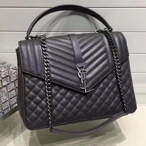 YSL klasszikus monogramme fedeles táska borjúbőrből Y33569 fekete