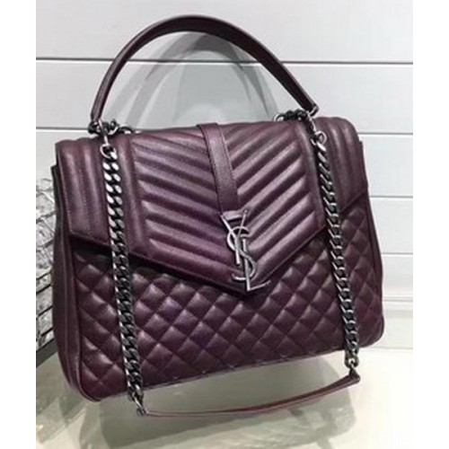 YSL Klasszikus Monogramme Flip Táska Borjúbőr Y33569 Borszínű
