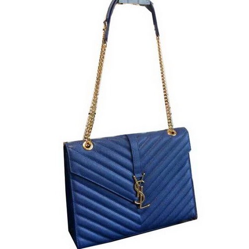 YSL Classic Monogramme Flap Bag Cannage Pattern 311224 kék