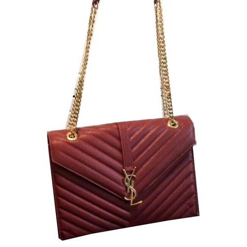 YSL Classic Monogramme Flap Bag Cannage Pattern 311224 bordó
