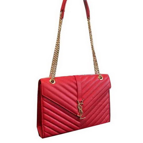 YSL Classic Monogramme Flap Bag Cannage Pattern 311224 Piros