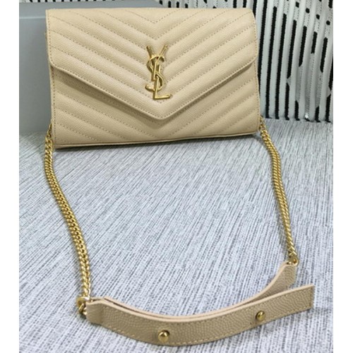 YSL Klasszikus Monogramos Flip Táska Cannage Mintával Y377828L Barackszínű