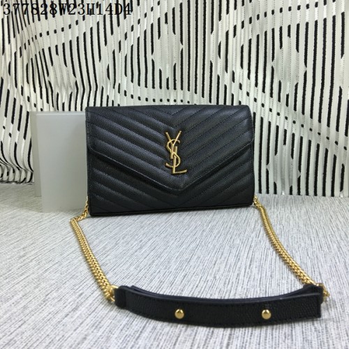 YSL Classic Monogramme Flap Bag Cannage Pattern Y377828L Fekete