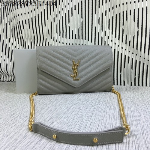 YSL Classic Monogramme Flap Bag Cannage Minta Y377828L Szürke
