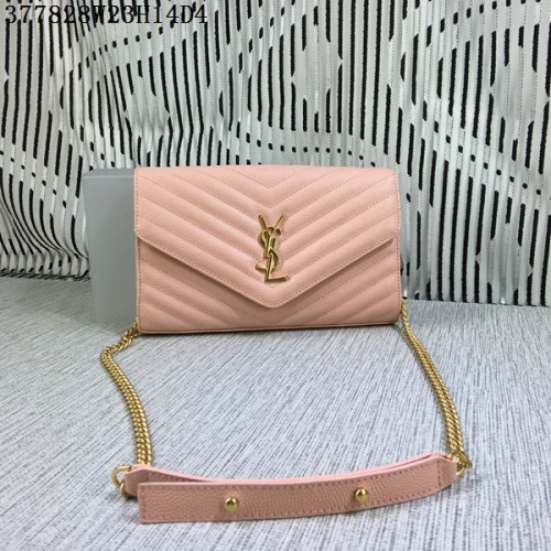 YSL Klasszikus Monogramos Flip Táska Cannage Mintával Y377828L Rózsaszín