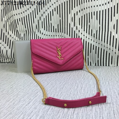 YSL Klasszikus Monogramos Flip Táska Cannage Mintával Y377828L Rózsaszín