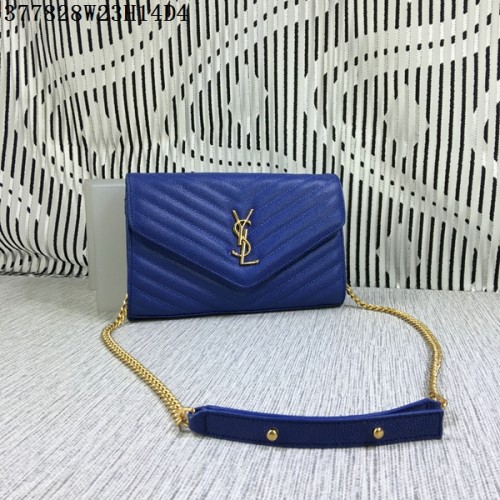 YSL Klasszikus Monogramos Flip Táska Cannage Mintával Y377828L Királykék