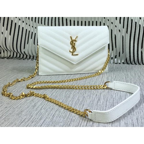 YSL Klasszikus Monogramos Flip Táska Cannage Mintával Y377828S Fehér
