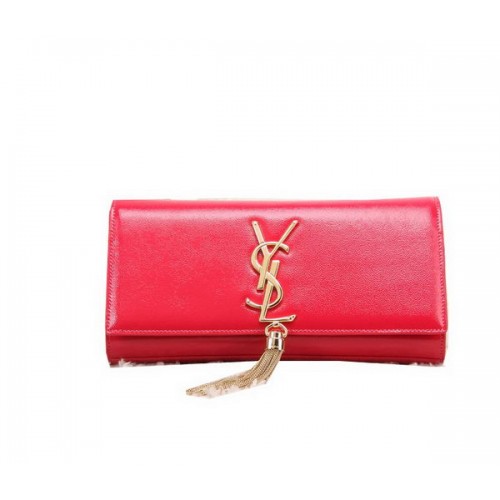 YSL Klasszikus Monogramme Rojtos Lakkbőr Kuplungtáska Y8908 Piros