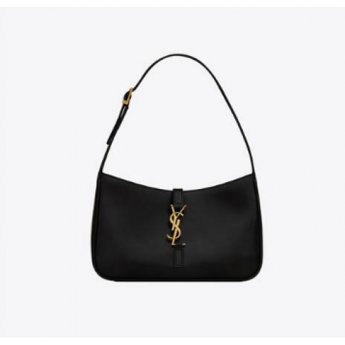 YSL LE 5 A 7 HOBO TÁSKA SIMA BŐRBŐL Y687228 fekete