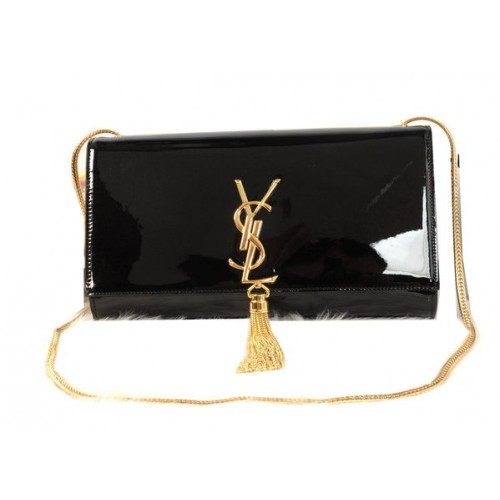 YSL Monogram Crossbody Válltáska Lakkbőr Y311214 Fekete