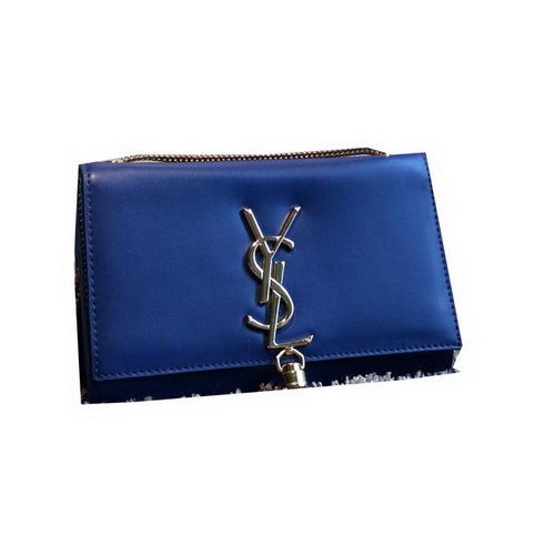 YSL Monogramme Crossbody Válltáska Sima Bőr Y311218 Kék