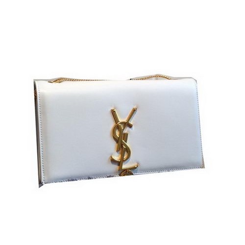 YSL Monogramme Crossbody Válltáska Sima Bőr Y311218 Fehér