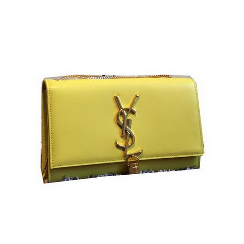 YSL Monogramme Crossbody Válltáska Sima Bőr Y311218 Sárga