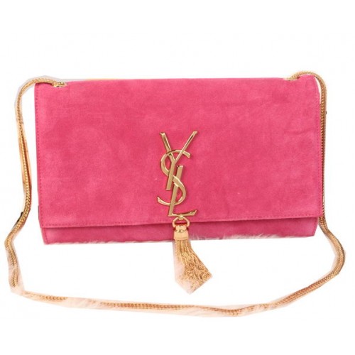 YSL Monogram Crossbody Válltáska Velúr Bőr Y311214 Rózsaszín