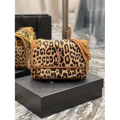 YSL NIKI KÖZEPES LEOPARD HAJBAN Y533158 BARNA