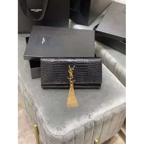 YSL Saint Laurent Közepes Kate Táska Y306079 Fekete Arany Fémes Szerelvények