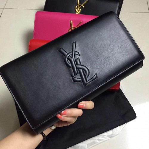 Yves Saint Laurent Belle De Jour borjúbőr kuplung Y7145 fekete