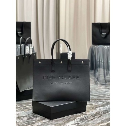 Yves Saint Laurent borjúbőr bevásárlótáska Y677481 fekete