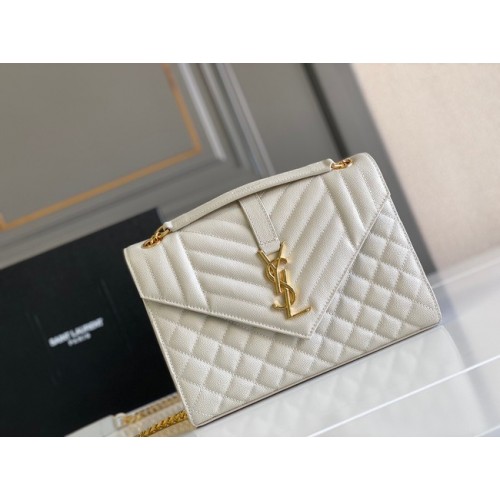 Yves Saint Laurent borjúbőr 487206 fehér és arany