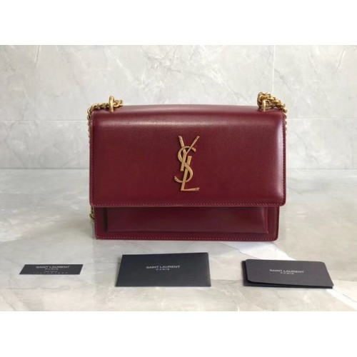 Yves Saint Laurent borjúbőr válltáska Y542206B piros