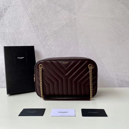 Yves Saint Laurent borjúbőr válltáska Y625386 bordó