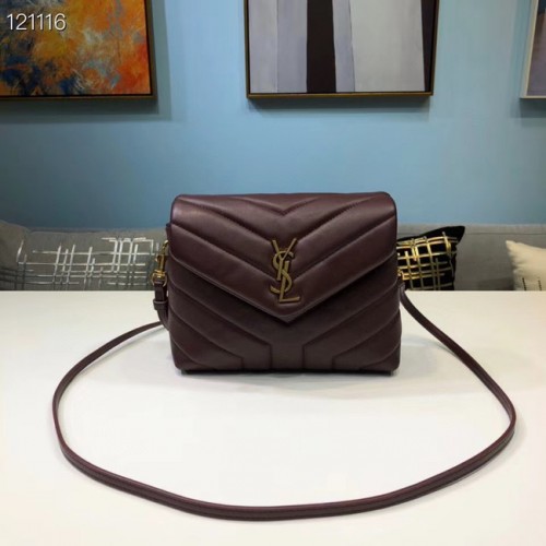 Yves Saint Laurent borjúbőr táska 467072 bordó