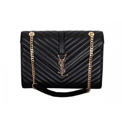 Yves Saint Laurent Klasszikus Monogramos Zsebtáska Y8245 Fekete