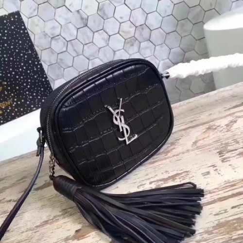 Yves Saint Laurent Krokodilbőr Válltáska 5804 Fekete