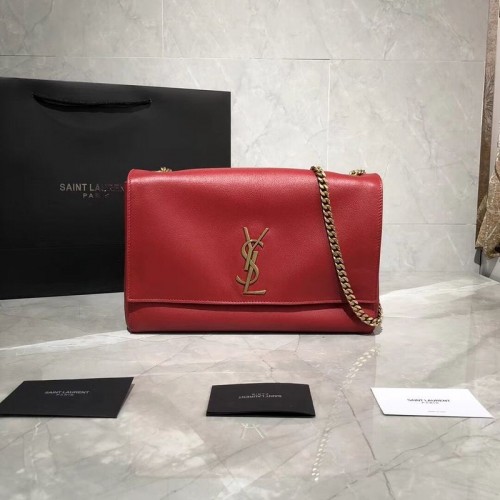 Yves Saint Laurent dupla bőr eredeti bőr válltáska Y553804 piros