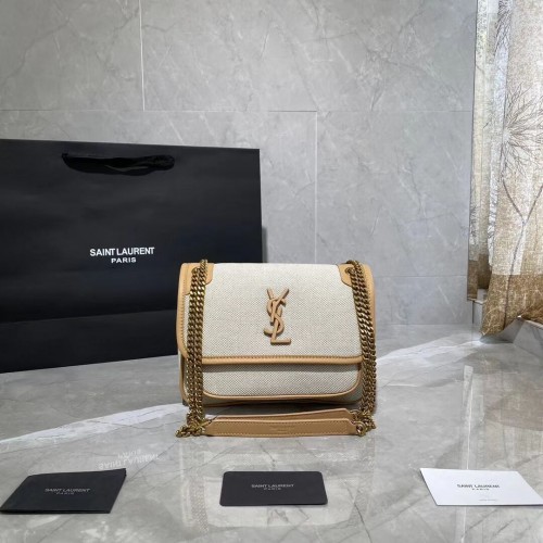Yves Saint Laurent VÁSZON ÉS BŐR Y633037H Barackszínű