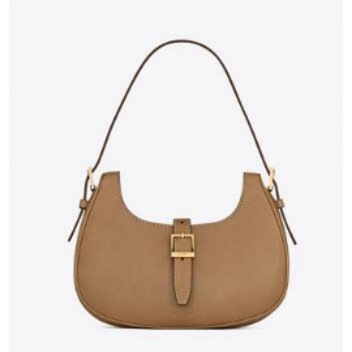 Yves Saint Laurent LE FERMOIR HOBO TÁSKA FÉNYES BŐRBŐL 6726152 BARNA ARANY