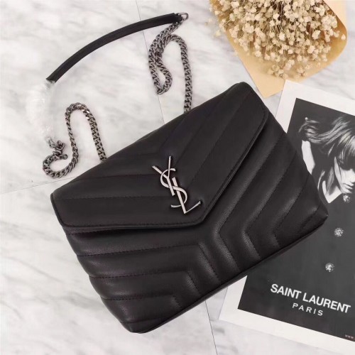 Yves Saint Laurent bőr keresztpántos válltáska 487218 fekete