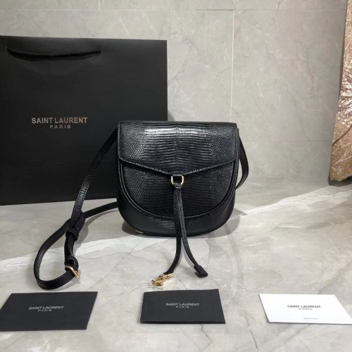 Yves Saint Laurent Lizard bőr válltáska Y551559 fekete