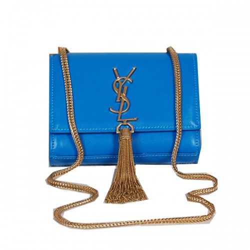 Yves Saint Laurent MINI Monogramme Cross-body válltáska kék