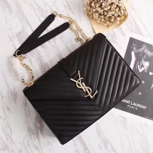 Yves Saint Laurent MONOGRAMME Borjúbőr válltáska 26588 Fekete
