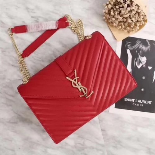 Yves Saint Laurent MONOGRAMME Borjúbőr válltáska 26588 Piros
