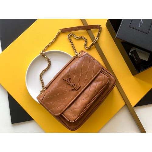 Yves Saint Laurent Közepes Niki Láncos Táska 498894 Barna