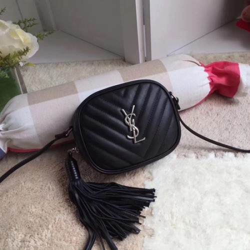 Yves Saint Laurent Monogram Bőr Táska Y5804 Fekete