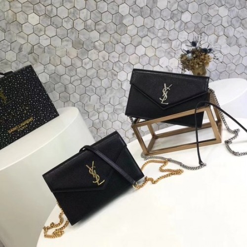 Yves Saint Laurent Eredeti Borjúbőr Válltáska 2822 Fekete