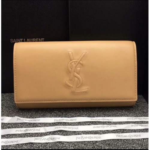 Yves Saint Laurent Eredeti Bőr Sac Be Du Jour Clutch Bag 26752 Bézs