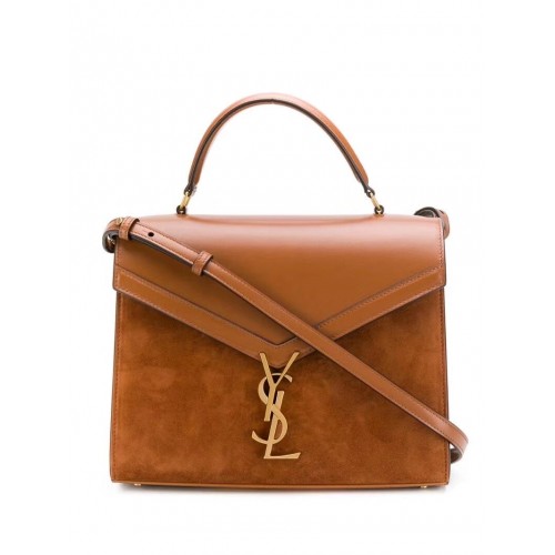 CASSANDRA KÖZEPES MÉRETŰ FELSŐ FÜLLEL VONATKOZÓ TÁSKA SIMA BŐR ÉS SZÖVET BŐR Y578001 barna