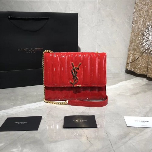 Yves Saint Laurent Lakkbőr Eredeti Válltáska Y554125 Piros