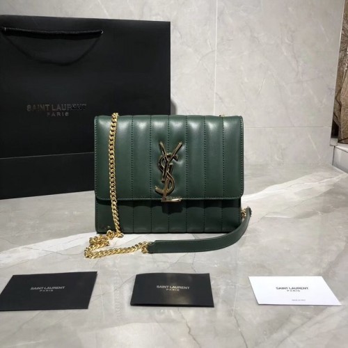 Yves Saint Laurent Eredeti Báránybőr Bőr Válltáska Y554125 Zöld