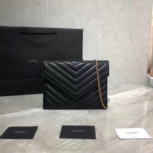 Yves Saint Laurent Válltáska Eredeti Bőr Y569267 Fekete